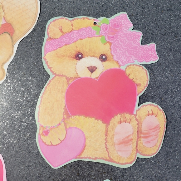 Valentines Cutouts Vintage Eureka with Felt Embellishments Set of 6 - Picture 3 of 13